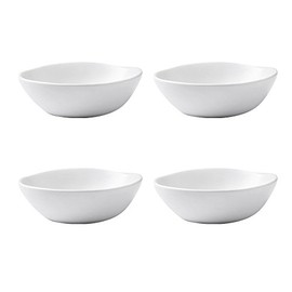 SOCOSY Classic Matte Ceramic Sauce Dishes Sushi Dipping Bowls Appetizer Plates with Irregular Ddge for Kitchen3.2'' (Set of 4)
