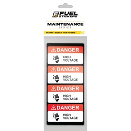Danger High Voltage Stickers (Small) | Heavy-Duty Signs for Machinery & Equipment | Weatherproof, Ultra Durable Safety Labels – USA Made (2x1 Inch), 20-Pack