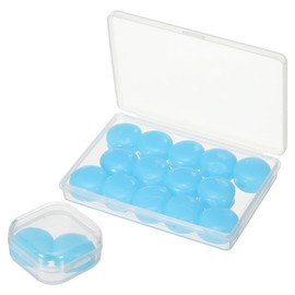 YELARXI Silicone Earplugs, 27 Db Noise Cancelling Sleeping Ear Plugs Soft Reusable Moldable with Case for Swimming Travel Snoring Concerts Airplane Shooting Range (16 Pack, Blue)