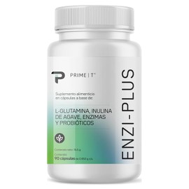 Primetech Nutrition ENZI-PLUS Enzimas Digestivas, Probióticos, 90 Cáps | 50 mg de Enzimas Digestivas, 43 mg Probióticos, 200 mg de Inulina de Agave, 380 mg de L-Glutamina, Prebióticos