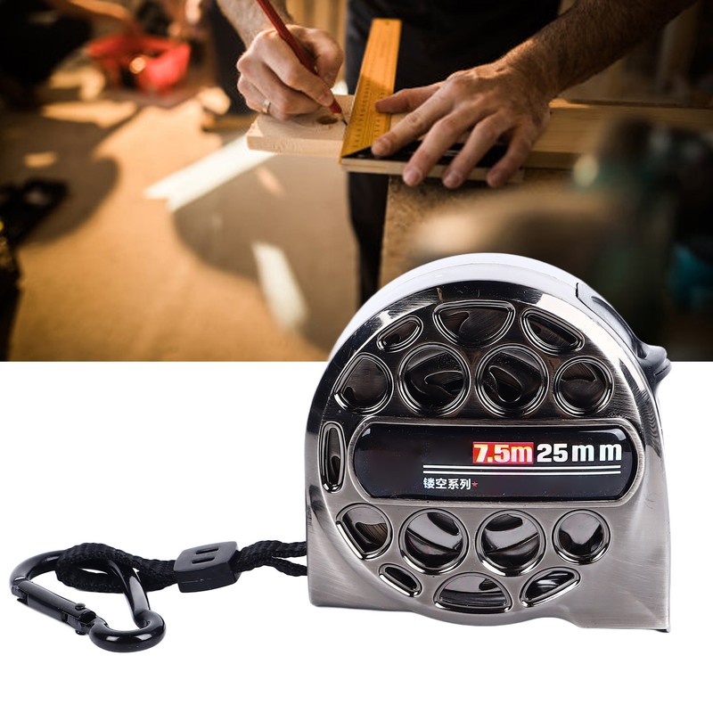 7.5M Nickel Plated Tape Measure Waterproof Rust Resistant Portable Hollow