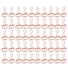 50Pcs Hollow Binder Clips Metal Paper Binder Clips for Documents Papers Test Reports Rose Gold