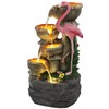 USSerenaY 5 Tier Outdoor Indoor Water Feature Fountain, Flamingo Ornamental