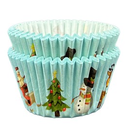 Scrumptious! - Cupcake Cases - Santa - 36PC 65GSM 51mm x 38mm Printed Greaseproof Paper Baking Cases - Great for Winter, Festive & Christmas Party Muffins, Cakes and Bakes