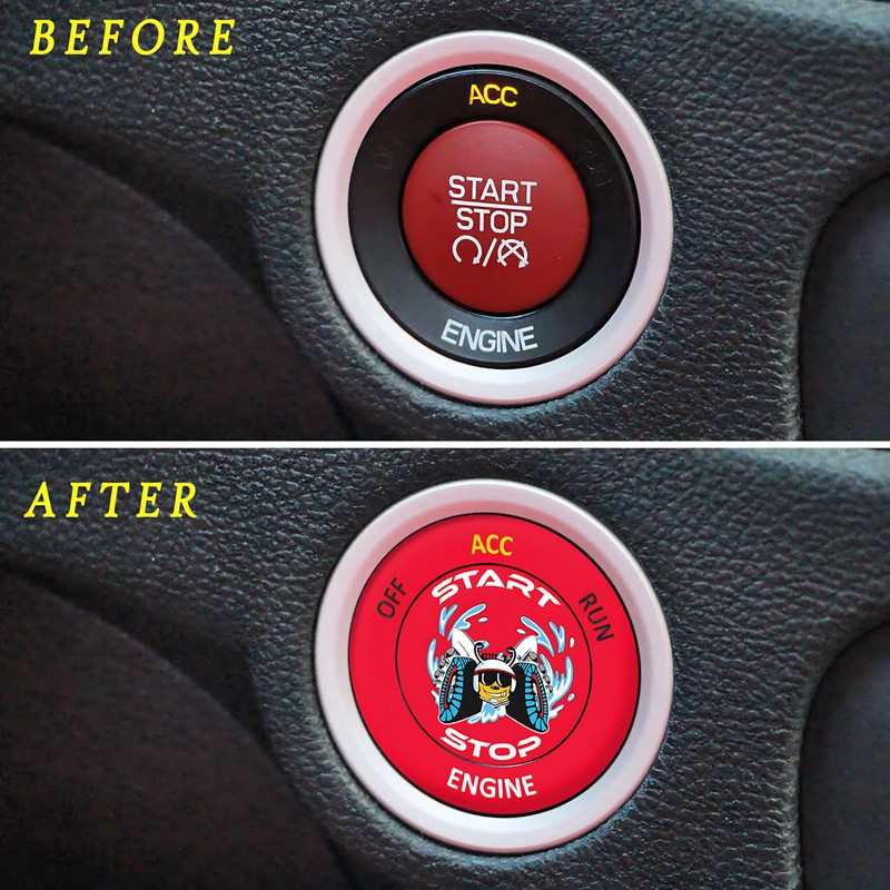 DECALEPIC Push Start Button Cover for Dodge Challenger Charger Durango