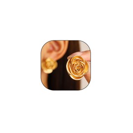14k Gold Flower Statement Dangle Earrings for Women Boho Fashion Vintage Rose Petal Stud Earrings Exquisite Metallic Floral Earrings Jewelry Gifts (Gold)