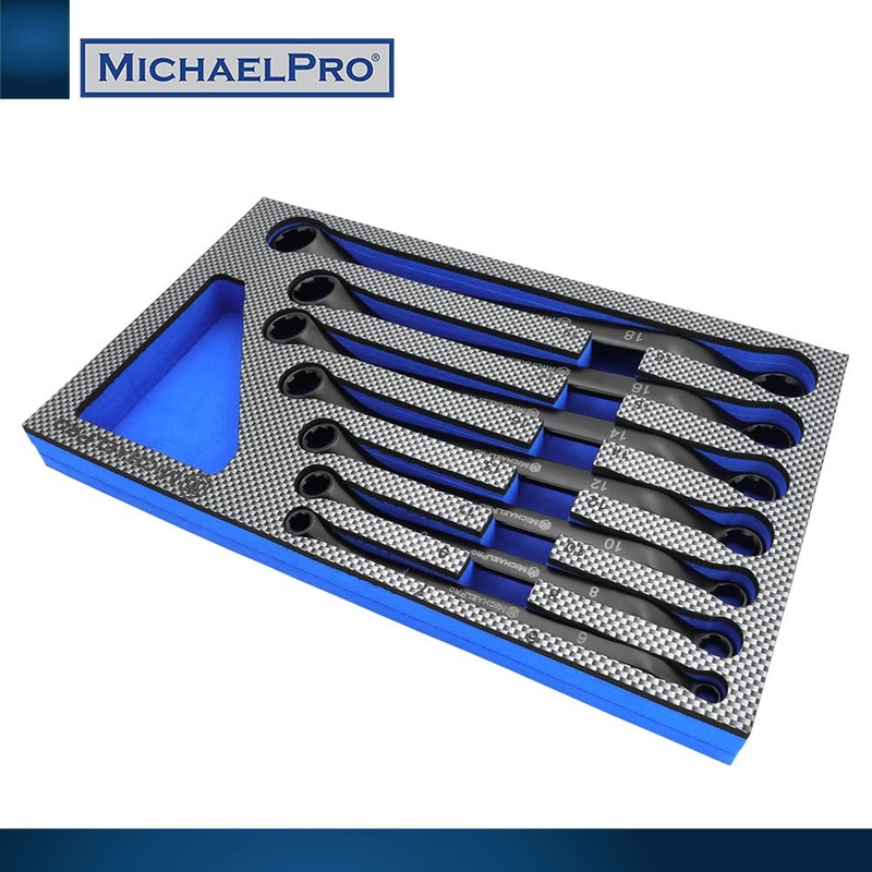 MichaelPro 7-Piece Bolt Extractor Wrench Set, 45° Offset Wrenches Metric
