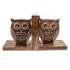 The Fair Trade Store Hand-carved Mango Wood Shelf Bookends Owl