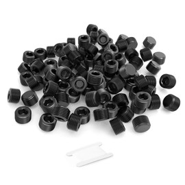 GASHER 100Pcs 1/8" NPT Carbon Steel Pipe Plug Fitting Internal Hex Thread Socket Pipe Plug