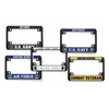 Motorcycle Metal License Plate Frame with U.S. Combat Veteran Design