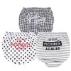 GALOW 1-Point Back Panties, Full Pattern, 3-Piece Set, 100% Cotton,