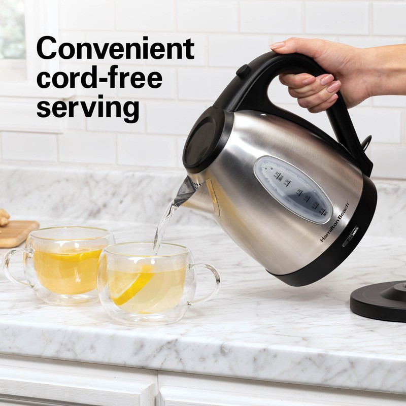 Hamilton Beach Electric Tea Kettle, Water Boiler & Heater, 1.7