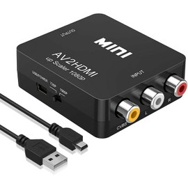 FANTIA RCA to HDMI, AV to HDMI Converter, 1080P 4k Video Audio TV 3 RCA CVBS HDMI with USB Charging Cable