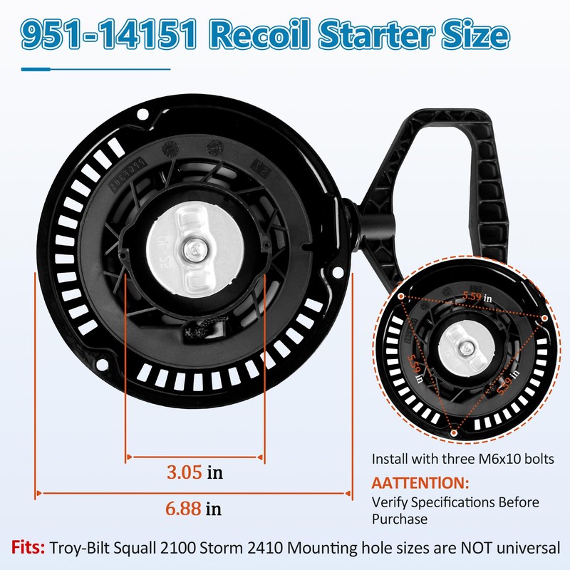 951-14151 Recoil Starter Assembly for MTD 951-10658 751-14151 Snow Blower