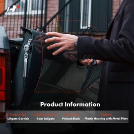 A-Premium Liftgate Handle Garnish Compatible with Scion xB 2004 2005 2006, Primed Black, Plastic Housing with Metal Plate, Replace# 76801-52131, 7680152131