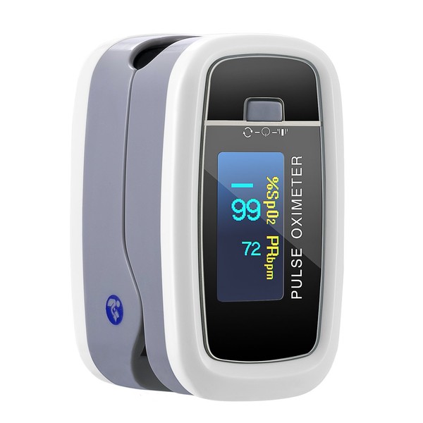 ANSTA Fingertip Pulse Oximeter, 2-Color OLED Screen, Blood Oxygen and Heart Rate Monitor, Digital Pulse Oximeter with Instant Reading, 4-Direction Rotatable
