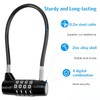 4 Digit Combination Padlock, Cable Padlocks with Code, Outdoor Waterproof