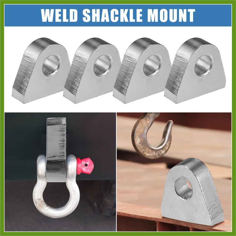 HOPESPANNER 4 Pcs Welded on Shackles Clevis Mount 1" Thickness