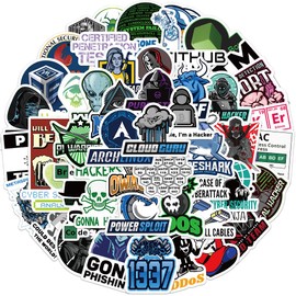 Hacker Stickers Pack of 50 Vinyl Stickers for Water Bottles, Laptops, Cars, Skateboards, Cave Decorations for Men