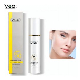 Protector Solar Facial FPS 50 VGO Bloqueador Transparente Loción Anti Manchas Arrugas Toque Seco Ligero Hidratante Fresh Alta Protección UVA UVB Skin Care Piel Sensible Hipoalergénico 50ml