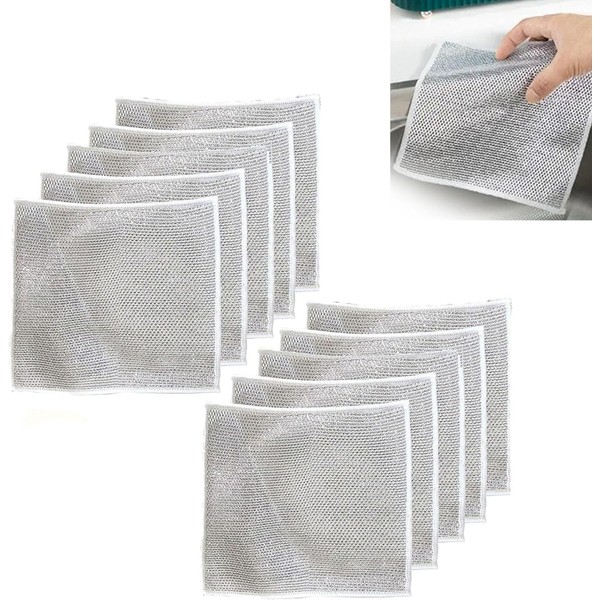 10 pcs Multipurpose Wire Dishwashing Rags for Wet and Dry,Wire