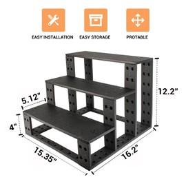 Dog Stairs for Small Dogs, 3 Steps Dog Steps for Bed Couch, Stairs for Small Dogs to Get on Bed, Easy Install Pet Stairs for Small Dogs, Cats