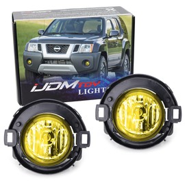 iJDMTOY OEM-Spec H11 Halogen Bulb Selective Yellow Lens Fog Light Assemblies Kit with Relay Switch, Compatible with 2010-2020 Nissan Frontier Plastic Bumper, 2005-2015 Nissan Xterra