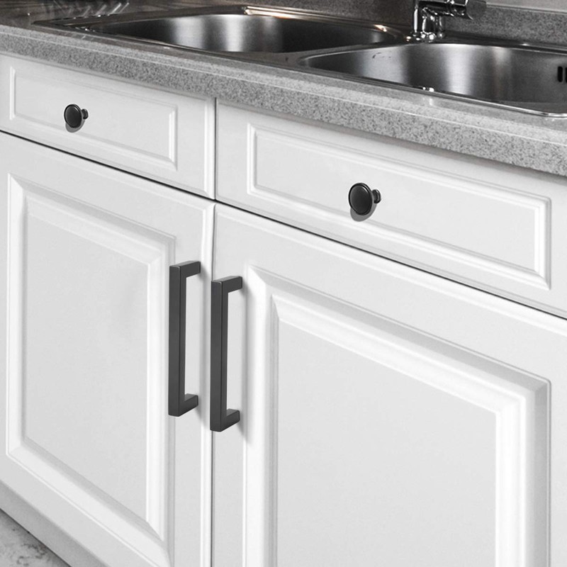Probrico (30 Pack Black Cabinet Pulls Square Kitchen Cabinet Hardware