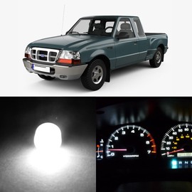 WLJH High Bright White Instrument Gauge Cluster Panel Indicator Warning Lamp Bulb Full Led Light Package Kits for Ford Ranger 1995-2003,Pack of 25