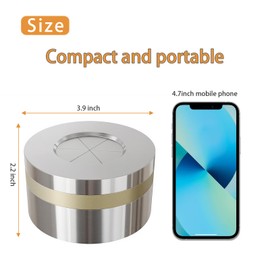 VibeNest Windproof Stainless Steel Smokeless Ashtray with Lid – Rotating Switch Covered Design for Home,Office,Outdoor & Car Use (Silver Glossy Short)