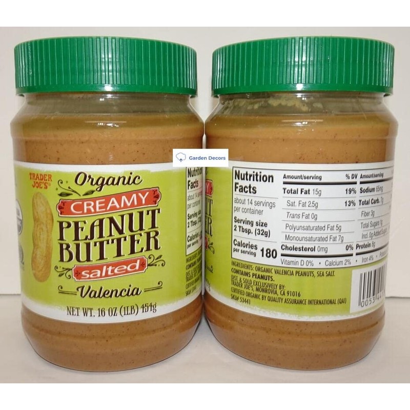 Trader Joe's2 Joe’s Organic Creamy Peanut Butter Valencia Salted 16oz