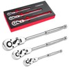 TOMMARS Flex-Head Ratchet Set, 1/4", 3/8", 1/2" Drive Flexible Ratchet