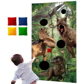 Dinorsaur Bean Bag Toss Game for Kid Toddlers 1-3 with 4 Color Bean Bags, Sports & Outdoor Play Toys Yard/Backyard/Lawn Games for Kids Ages 6-8, Birthday Family Party Supplies Decoration Jamonxi
