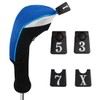 Andux Golf Long Neck Wood Driver Headcovers with Interchangeable Number