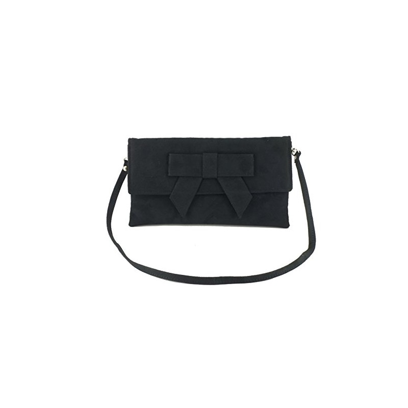 LONI Cute Faux Suede Clutch Shoulder Bow Bag