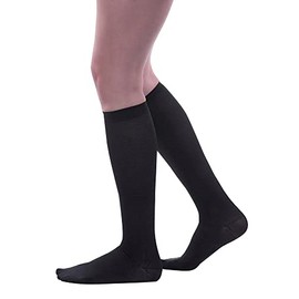 Allegro Women’s 15-20mmHg Premium 247 Ribbed Dress Compression Socks, Comfortable Support Garments for Women