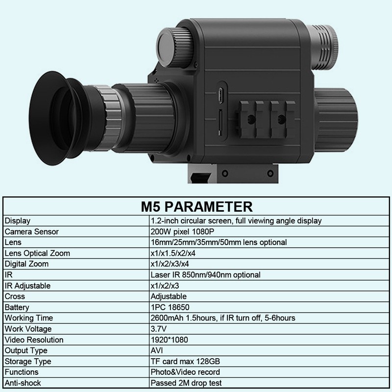 4X Digital Night Vision Monocular 1080P Infrared IR Night Vision