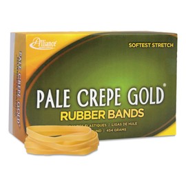 Alliance Products - Alliance - Pale Crepe Gold Rubber Bands, Size 64, 3-1/2 x 1/4, 1lb Box - Sold As 1 Box - Best choice when super stretch and longevity really count. - High rubber content. -