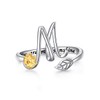 DAOCHONG Sterling Silver Gold Tone Sunflower Initial 26 Letter Script