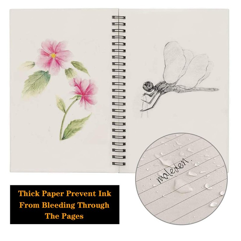 CYH 4 x A5 Notebook with Spiral Binding, Spiral Notebook,