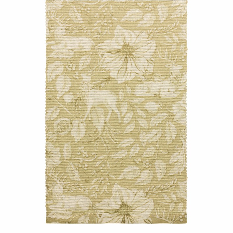 Paoletti Gold Stag Large Washable Festive Table Runner