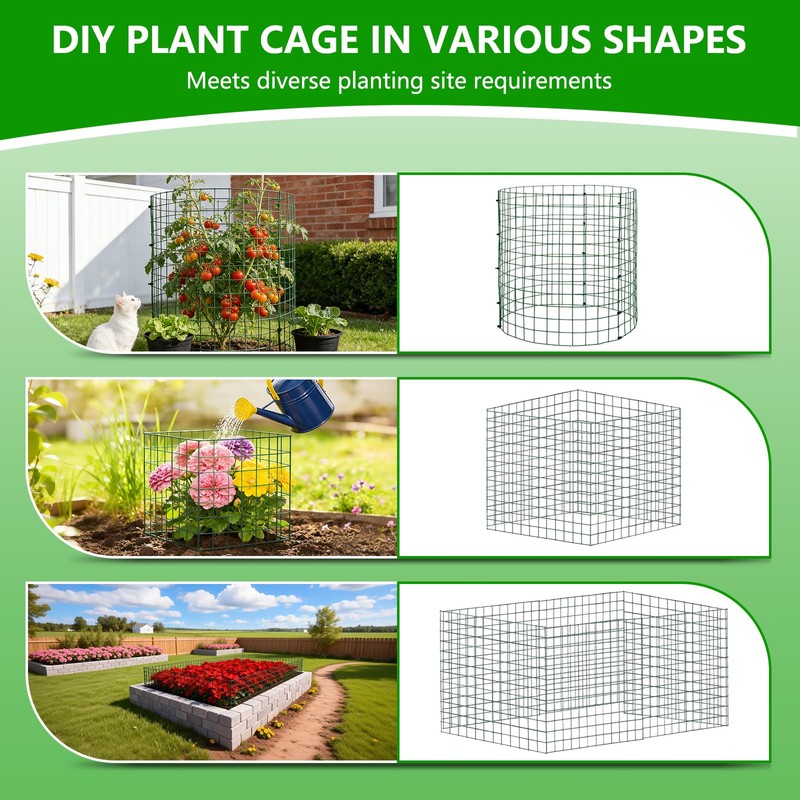 6 Pack Plant Protector, 12x14 Inch Metal Garden Cages for