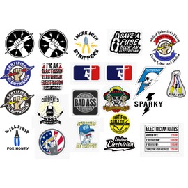 21 pcs Electrician Hard Hat Stickers, for Hard Hat, Window, Car Electrical Safety Helmet Union Decals