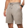 Elegancity Men's Drawstring Elastic Waist Texture Summer Shorts Stretch with