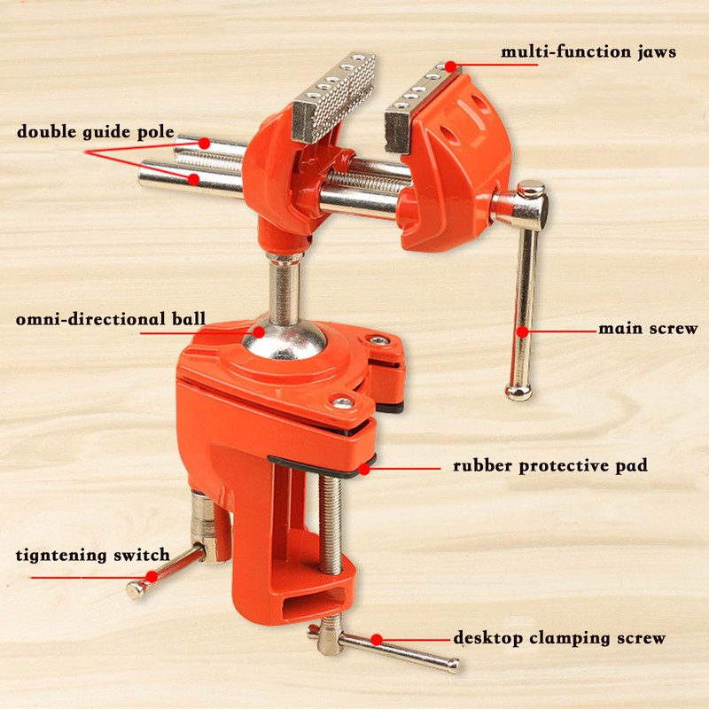 Clamp Bench Vise, Small Table Vise for Woodworking, Heavy Duty