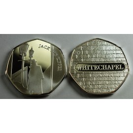JACK THE RIPPER, WHITECHAPEL Silver Commemorative Coin Albums/50p Collectors, Coin Hunt.