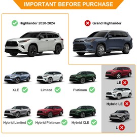 Autekcomma Heavy Duty Roof Rack Cross Bars Replacement for Toyota Highlander 2020-2024(not fit LE Models & Grand Highlander),Anti Theft Mechanism Lock with Max 260 lbs Loading Weight Crossbars