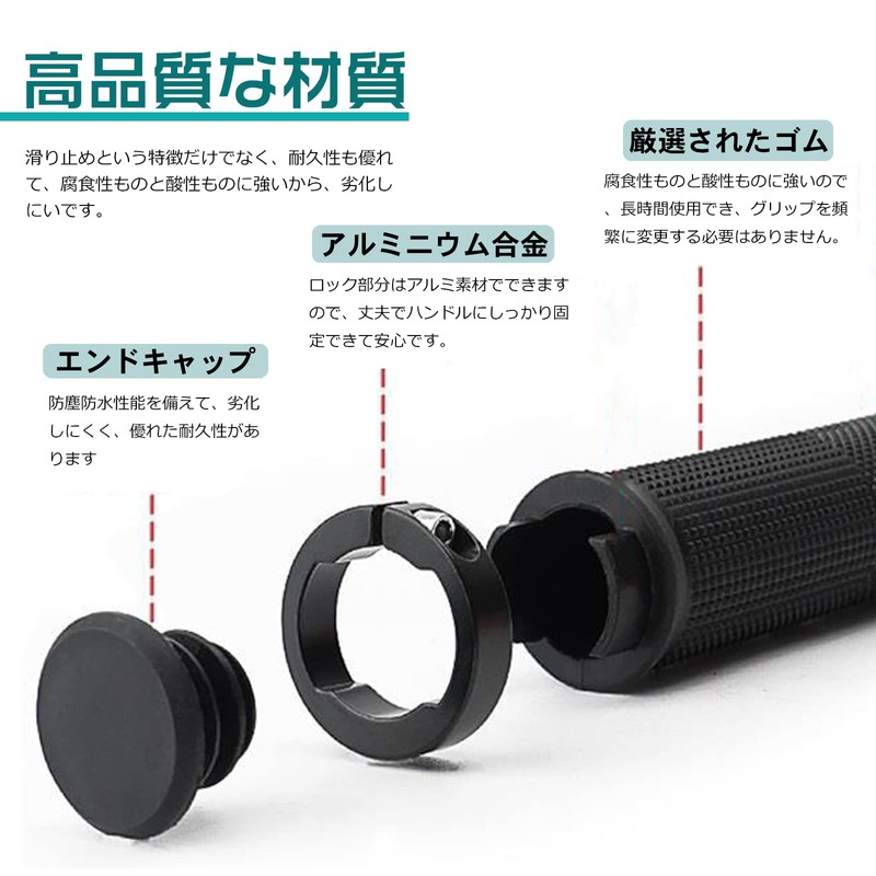 PureSino Bicycle Grip Handle Grip, Anti-slip, Rubber Bicycle Handle Grip,