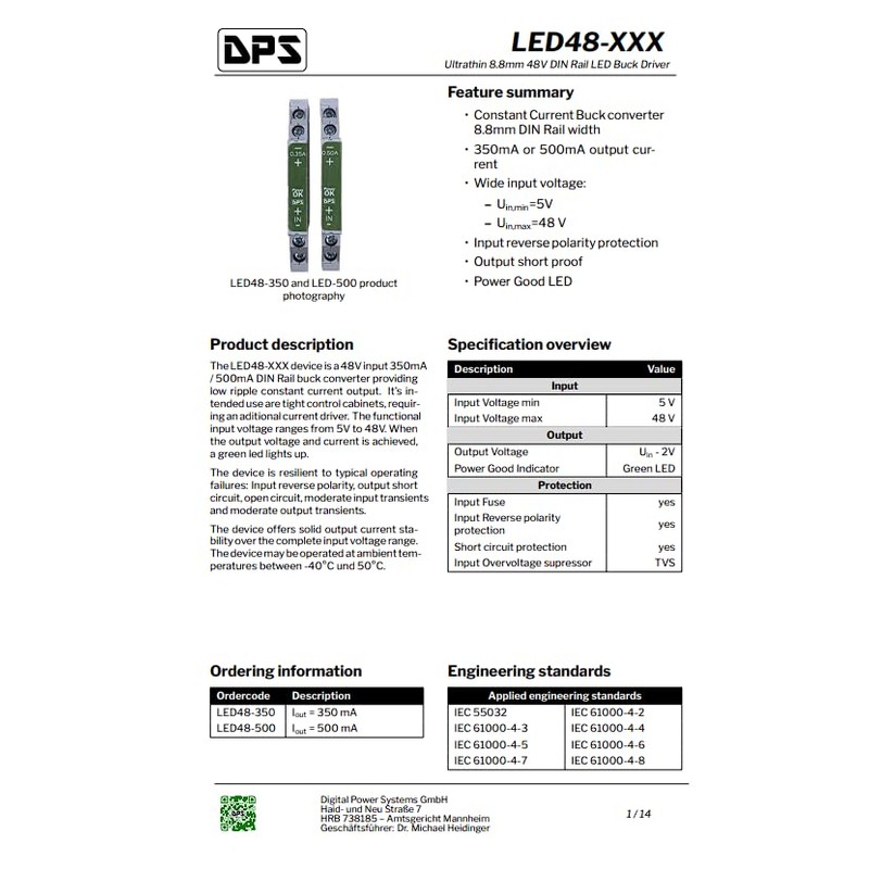 DPS - DC DC Converter DIN Rail Ultra Thin 8.8