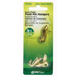 Hillman Push Pin 20 Lb Brass Plated Card